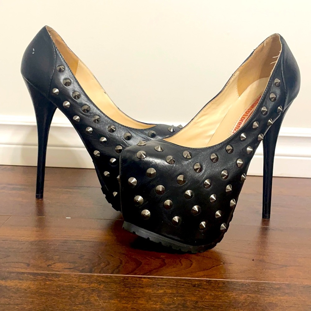 Spiked Black High Heels